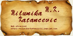 Milunika Katančević vizit kartica